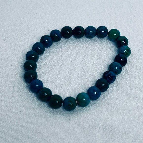 Set of 3 Faux Turquois Beaded Stretch Bracelets - Picture 2 of 4